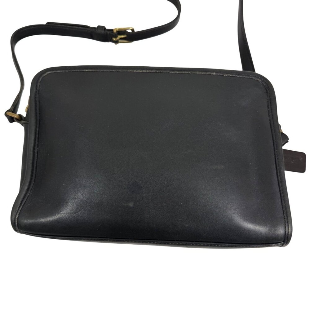 COACH Sutton Black Leather Zip Top Crossbody Bag 9814 Vintage + Hang Tag USA - Picture 4 of 15